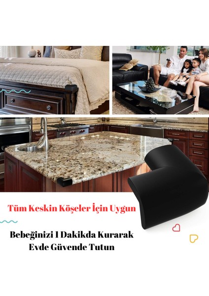 8 Adet Köşe Koruyucu Yastık Saf Kauçuk Masa Sehpa Kenar Köşe Koruyucu Çocuk Bebek Emniyet Koruma
