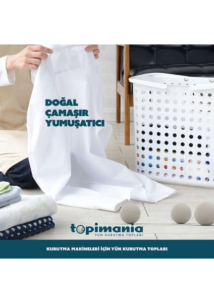 Topimania Doğal Yerli Üretim Yün Kurutma Topu 3 adet