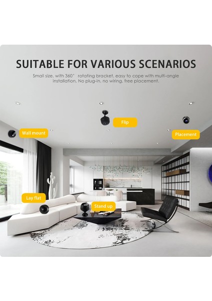 Yeni Nesil Kablosuz Şarlı Taşınabilir 1080P Ultra Mini Wifi Kamera Gece Görüşlü Mini Dv Kamera