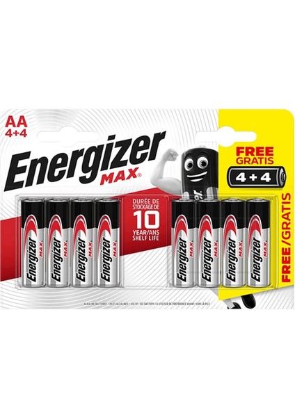 Alkalin Max Aa Kalem Pil 4+4'lü Paket