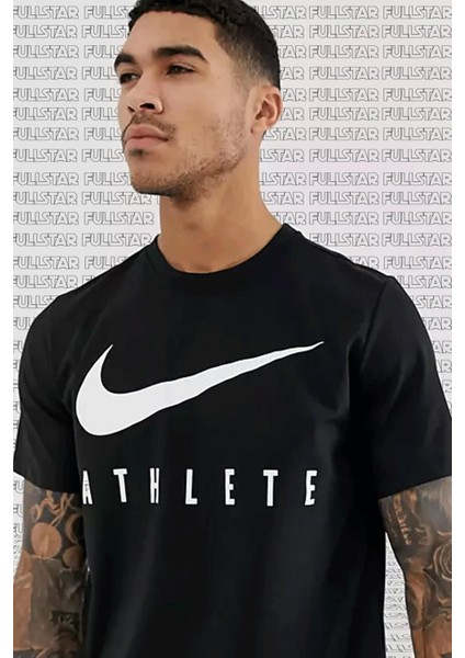 Dri Fit Training Cotton Tee Short Sleeve Baskılı Siyah Tişört