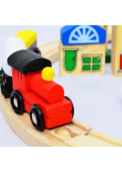 Eğitici Ahşap Oyuncak | 48 Parça Tren Yolu Seti