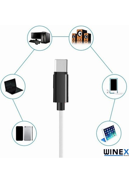 Winex JH30 Type-C To 3.5mm Aux Ses Kablosu Beyaz