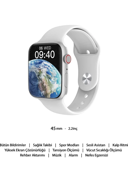 Watch 9 Pro Akıllı Saat Tüm Telefonlarla Uyumlu Akıllı Saat 47MM 2.2inç Akıllı Saat Kalp Ritmi Adımsayar Hafıza Akıllı Saat