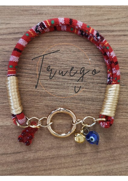 Ikili Kedi Köpek Boyun Tasması Bohem Kedi Kolyesi Yaylı Kilit - Kırmızı fırsatları