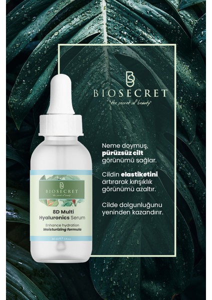 Tüm Cilt Tipleri İçin Yoğun Nemlendirici Bakım Serumu - 8d Hyaluronic Acid 30 ml indirimleri