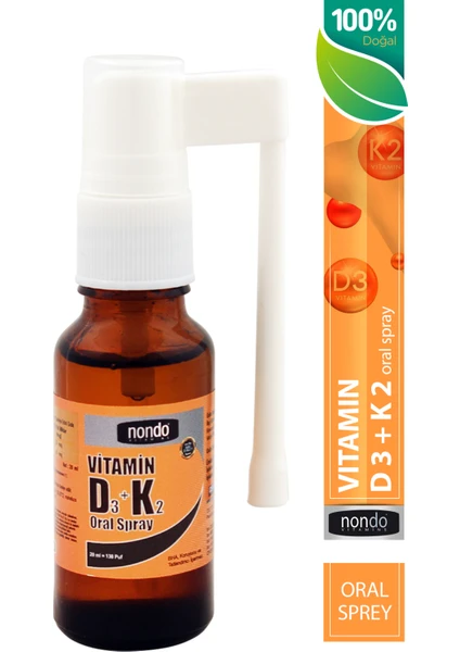 D3 ve K2 Vitamini Oral Sprey 20 ml 138 Puf