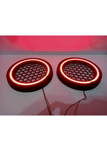 Işıklı Hoparlör Kapağı 16CM – Kırmızı Renkte 16CM Midrange Kapak – 1 Takım