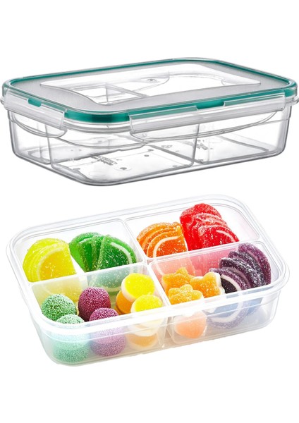 Fresh Box 4 Bölmeli 1000 ml Hava Geçirmez Sıvı Sızdırmaz Beslenme Kabı Saklama Kabı