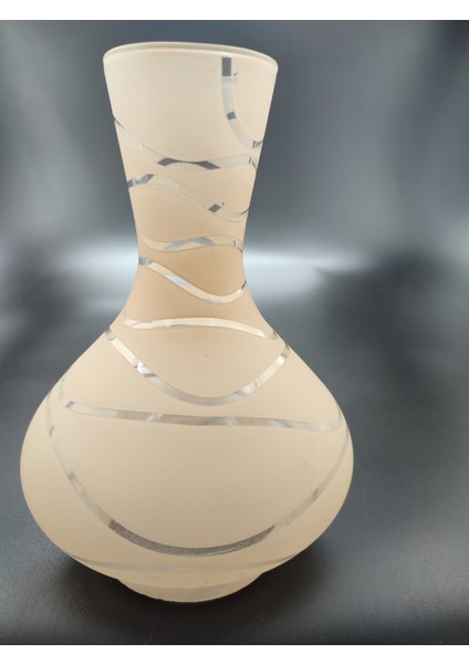 . Avize Lamba Camı. Somon Renkli. Suyolu Desenli. (Alt Çap: 8.00cm-h:18.00cm)