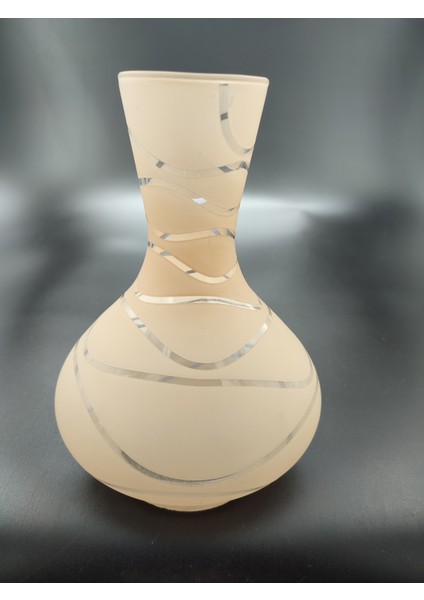 . Avize Lamba Camı. Somon Renkli. Suyolu Desenli. (Alt Çap: 8.00cm-h:18.00cm)