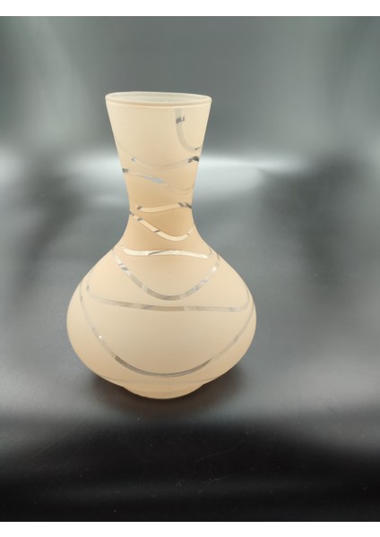 . Avize Lamba Camı. Somon Renkli. Suyolu Desenli. (Alt Çap: 8.00cm-h:18.00cm)