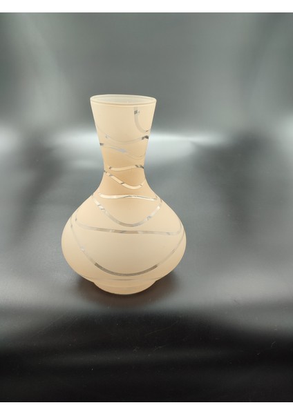 . Avize Lamba Camı. Somon Renkli. Suyolu Desenli. (Alt Çap: 8.00cm-h:18.00cm)