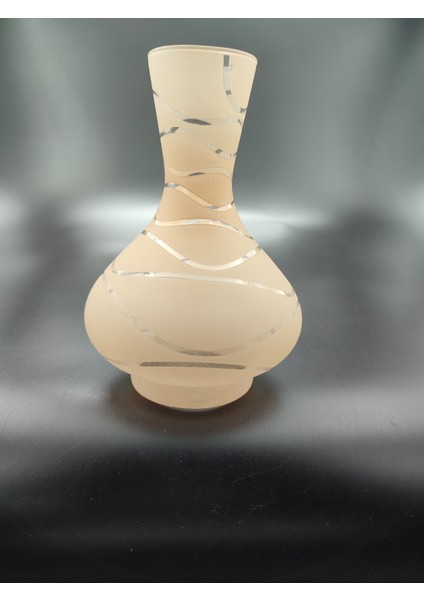 . Avize Lamba Camı. Somon Renkli. Suyolu Desenli. (Alt Çap: 8.00cm-h:18.00cm)