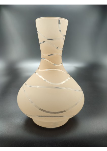 . Avize Lamba Camı. Somon Renkli. Suyolu Desenli. (Alt Çap: 8.00cm-h:18.00cm)