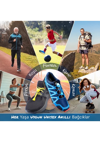 Akıllı Bağcık Ayakkabı Bağcığı, Bağlanmayan Akıllı Pratik Bağcık, Bot, Çocuk, Sporconverse Nike Bağcık 2 Çift
