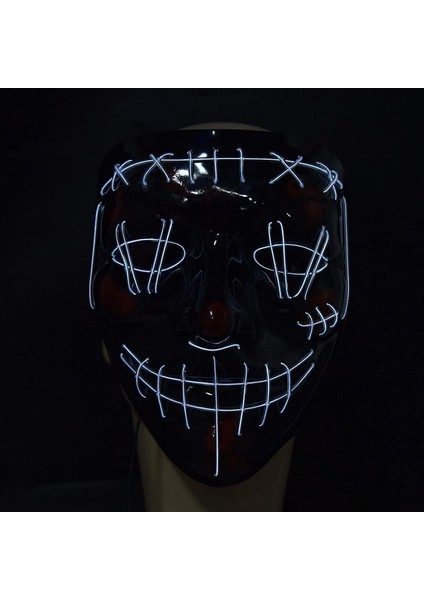 Halloween Maske Neon Beyaz Işıklı