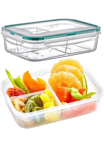 Fresh Box 3 Bölmeli 1000 ml Hava Geçirmez Sıvı Sızdırmaz Beslenme Kabı Saklama Kabı