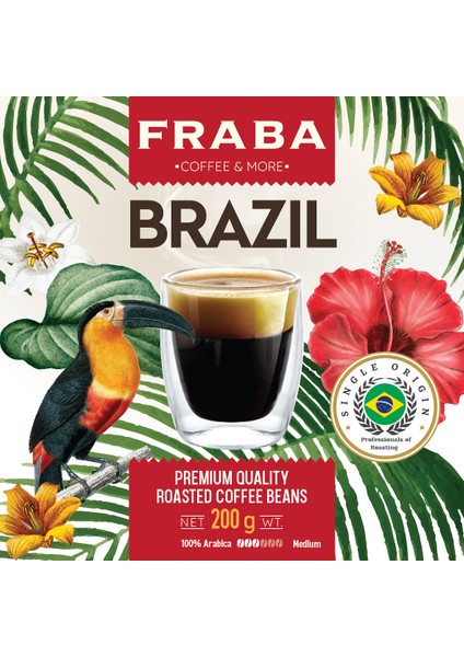 Brezilya Single Origin Espresso Çekirdek Kahve 200 gr