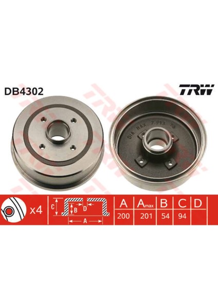 DB4302 Arka Kampana Corsa C 1.0-1.2 00 Abs Li