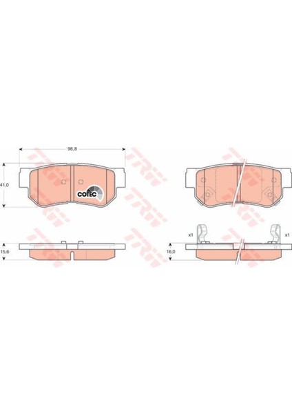 GDB3284 Fren Balatası Arka Getz 02-Sonata 01-Elantra 00-Santafe 06- Tucson 04- Xg/ Magentıs Opırus 03-Uyumlu