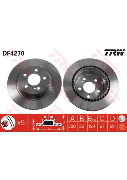 DF4270 Fren Diski Arka 5d 300MM W211 E Serisi 02-