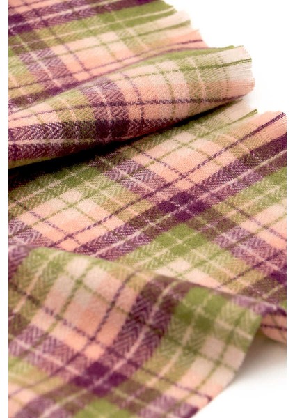 Mor Yeşil Ekose Desen Kışlık Şal fırsatları