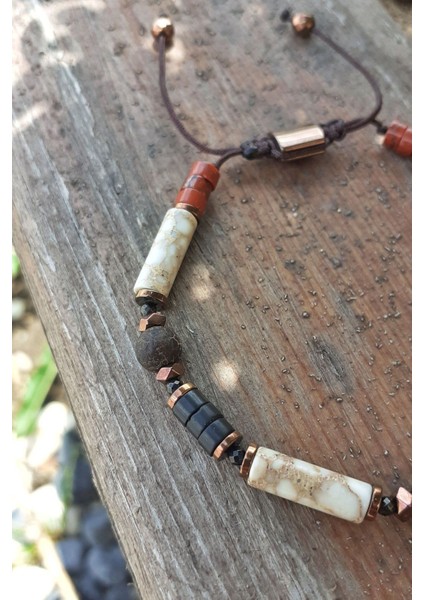 Varisit Oniks Jasper Tibet Akik Hematit Doğal Taş Bileklik