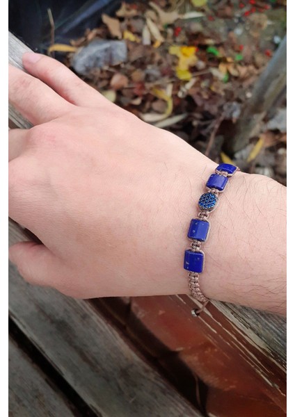 Lapis Lazuli Zirkon Taşlı Gümüş Aparat El Yapımı Doğal Taş Bilek fiyatları