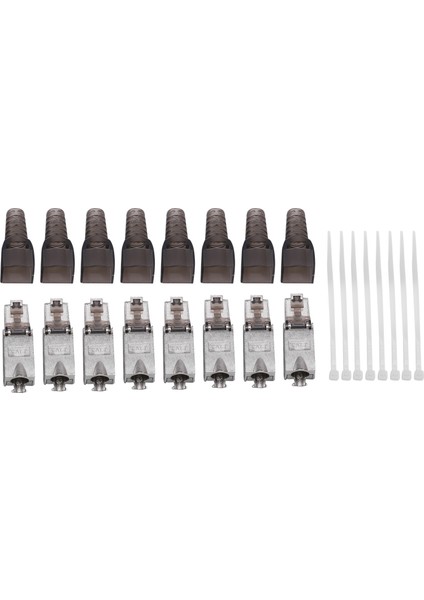 Adet Aletsiz Korumalı RJ45 Cat 7 Sonlandırma Fişi Cat7 Fiş/cat7 Konnektör Konnektörleri Modüler 23/24AWG-SIYAH (Yurt Dışından)
