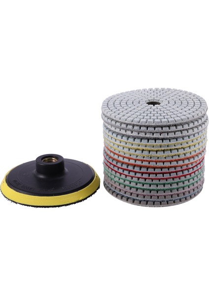 Humble 16 Adet Elmas Parlatma Pedleri Seti 4 Inç 100MM Islak/kuru Granit Taş Beton Mermer Parlatma Kullanımı Taşlama Diskleri Seti (Yurt Dışından)