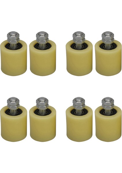 8 Adet 48X50MM Sarı Gümüş Naylon Çelik Düz Makaralı Rulman Kılavuz Tekerlek 6201 M12 Vida Elektrikli Kapı Sürgülü Kapı (Yurt Dışından)