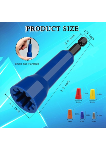 1 Adet Tel Büküm Spinner, Spin Büküm Tel Bağlantı Soketi, 1/4ın Chuck ile 50 Adet Tel Kapaklı Tel Konnektör Sürücüsü (Yurt Dışından)