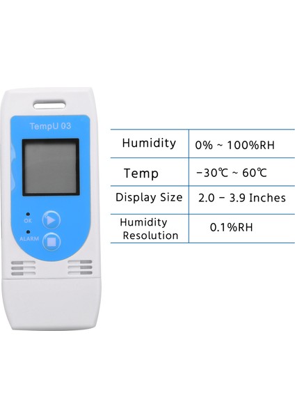 USB Sıcaklık Nem Veri Kaydedici Yeniden Kullanılabilir Rh Temp Veri Kaydedici Kaydedici 12.000 Kayıt Kapasiteli Nem Kayıt Ölçer (Yurt Dışından)