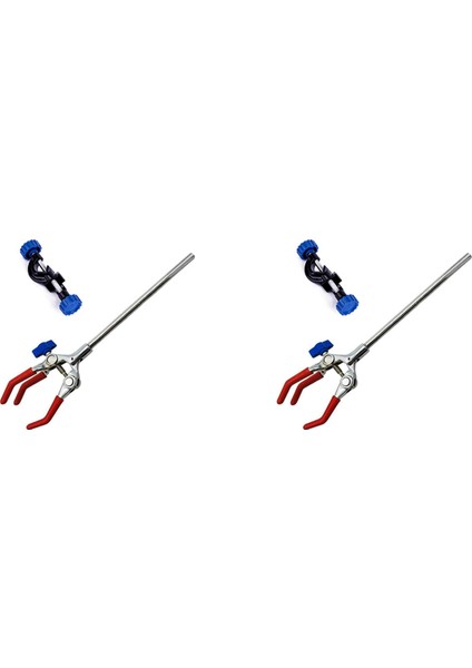 2x Laboratuvar Kelepçesi 3 Prong Parmak Ayarı Çenesi Bilimsel Uzatma ile Ayarlanabilir Siyah Laboratuvar Standı Klip (Yurt Dışından)