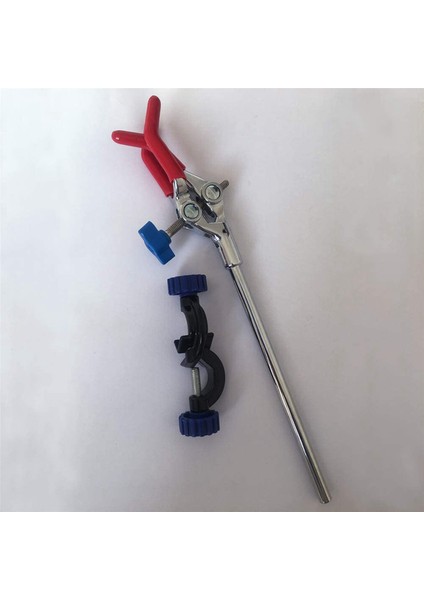 2x Laboratuvar Kelepçesi 3 Prong Parmak Ayarı Çenesi Bilimsel Uzatma ile Ayarlanabilir Siyah Laboratuvar Standı Klip (Yurt Dışından)