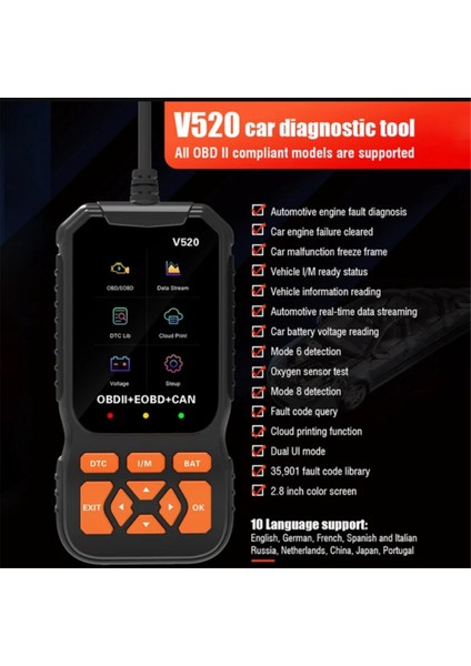Obd2 Tarayıcı Canlı Veri Profesyonel Mekanik Obdıı Teşhis Kodu Okuyucu Aracı Kontrol Motoru Için (Yurt Dışından)