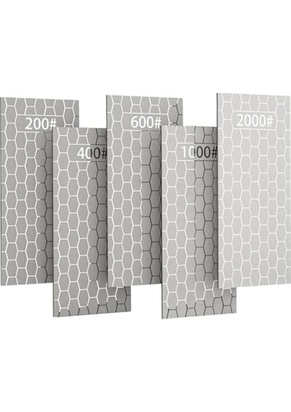 Elmas Bileme Taşları, 5 Adet Petek Yüzey Plakalı Elmas Bileme Plakaları 200/400/600/1000/2000 Grit (Yurt Dışından)