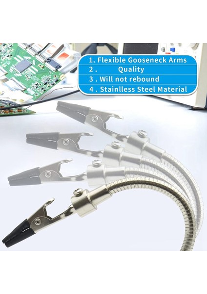 Lehimleme Üçüncü El Lehimleme Aracı Pcb Tutucu, Havya Standı, Lehimleme Için Metal Tabanlı Esnek Metal Kollar (Yurt Dışından)
