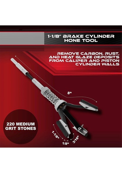 1-1/8in Küçük Fren Silindiri Bileme Aleti - Motor Silindiri Bileme Sökücü 0.75-2.5in Piston Honlama 3 Adet Taş 220 Grit (Yurt Dışından)