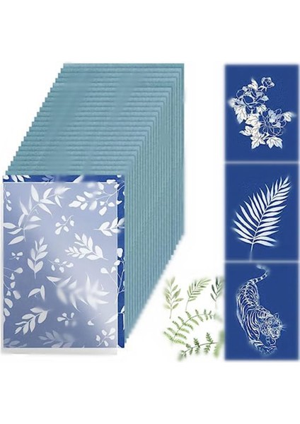 30 Sayfa Cyanotype Kağıt, Güneş Sanat Kağıt Seti, Çocuklar Yetişkinler Için Güneş Çizim Kağıdı Doğa Baskı Kağıdı Sanat El Sanatları (Yurt Dışından)