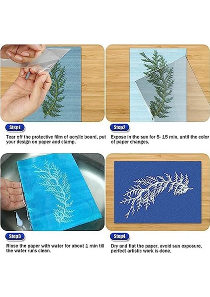 30 Sayfa Cyanotype Kağıt, Güneş Sanat Kağıt Seti, Çocuklar Yetişkinler Için Güneş Çizim Kağıdı Doğa Baskı Kağıdı Sanat El Sanatları (Yurt Dışından)