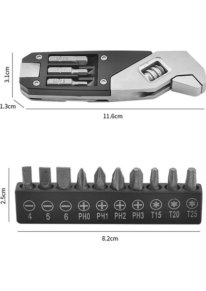 17-In-1 Paslanmaz Çelik Ayarlanabilir Anahtar Katlanabilir Cep Çok Aracı Çok Fonksiyonlu Anahtar Tornavida Uçları Seti (Yurt Dışından) modelleri