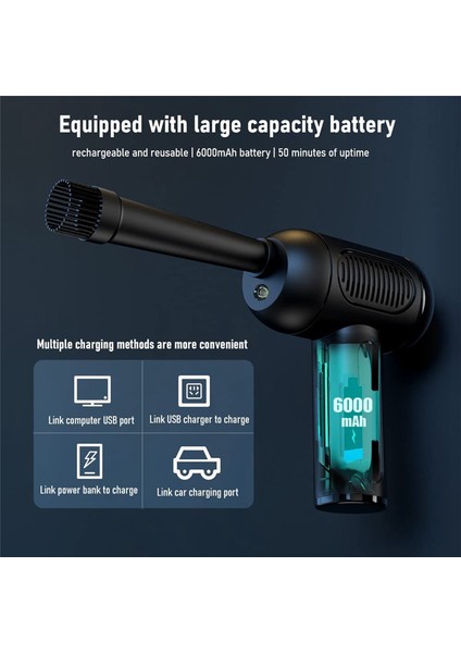 Elektrikli Hava Silici-Kablosuz Hava Silici En Güçlü Kablosuz, Şarj Edilebilir 6000MAH Güçlü 50000RPMHIZLI Şarj (Yurt Dışından) modelleri
