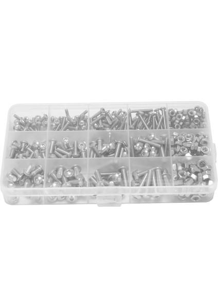 Vida ve Somun Seti, Makine Vidası ve Somun Seti, 500 Adet M3 M5 Paslanmaz Çelik Düğme Başlı Altıgen Soket Başlı Kapak Cıvataları Somunlu Vidalar Çeşitler Kiti + Anahtar (Yurt Dışından)