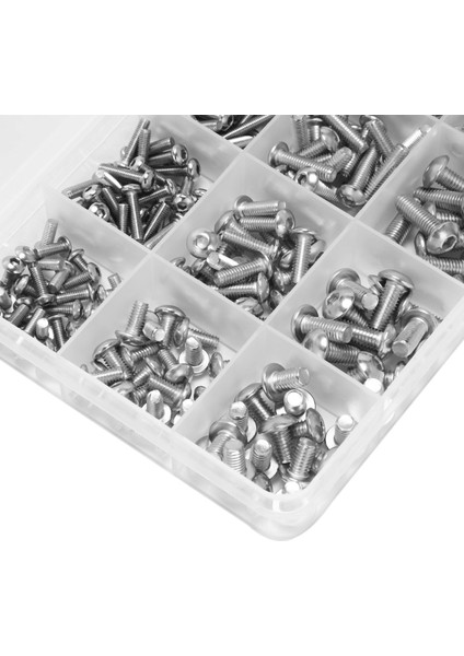 Vida ve Somun Seti, Makine Vidası ve Somun Seti, 500 Adet M3 M5 Paslanmaz Çelik Düğme Başlı Altıgen Soket Başlı Kapak Cıvataları Somunlu Vidalar Çeşitler Kiti + Anahtar (Yurt Dışından)