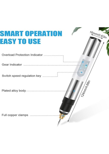 USB Gravür Kalemi, Şarj Edilebilir Mini Gravür Gravür Kalemi Gravür Aksesuarları Ile, Metal Cam Taş Takı Çivi Için (Yurt Dışından) fiyatları
