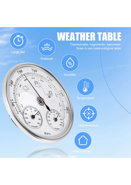 Duvara Monte Ev Termometre Higrometre Yüksek Doğruluk Basınç Göstergesi Hava Hava Durumu Enstrüman Barometre (Yurt Dışından) indirimleri