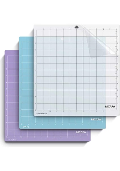 Siluet Cameo Için Nicapa Yedek Kesme Matı 4/3/2/1(12X12 Inç 3pack-Standardgrip,lightgrip,stronggrip) Kesim Paspasları Seti (Yurt Dışından)