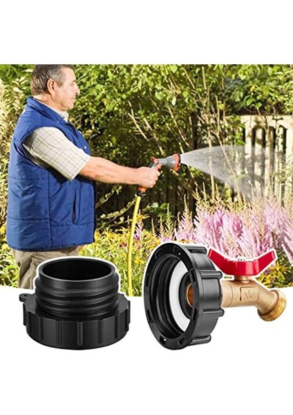 Ibc Tote Çanta Adaptörü, 2,44 Inç Ince Dişli Adaptör, 275-330 Galon'a Uyar, 1/2 Inç Erkek Npt Girişi, Hızlı Hortum Bağlantısı (Yurt Dışından)